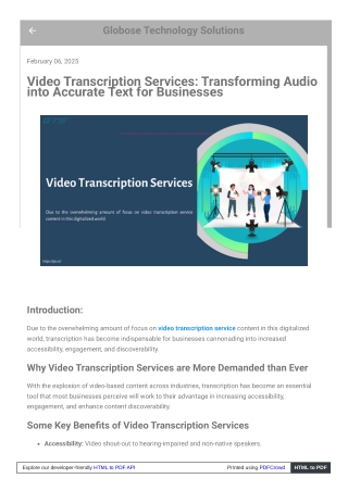 Video Transcription Services Transforming Audio into Accurate Text for Businesses