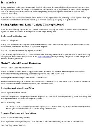 Selling Agricultural Land? Unique Challenges Await!
