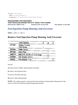 Caterpillar Cat 977K 977L TRACK LOADER (Prefix 11K) Service Repair Manual Instant Download (11K03919-05050)