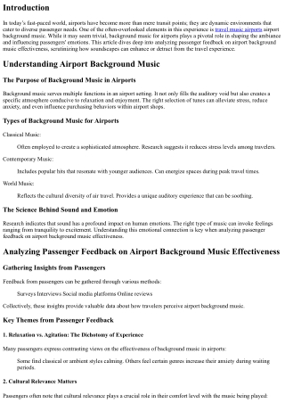 Analyzing Passenger Feedback on Airport Background Music Effectiveness