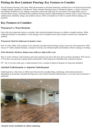 How to Choose the Right Laminate Flooring for Your Home