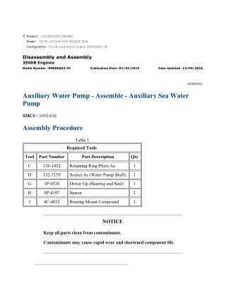 Caterpillar Cat 3512B Locomotive Engine (Prefix 3ZW) Service Repair Manual Instant Download (3ZW00001 and up)