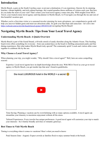 Navigating Myrtle Beach: Tips from Your Local Travel Agency