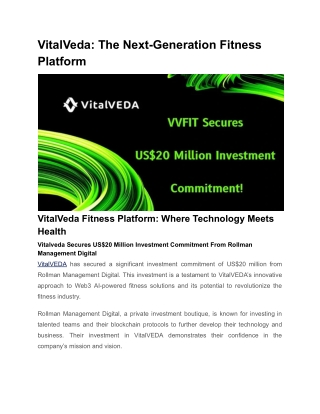 VitalVeda_ The Next-Generation Fitness Platform