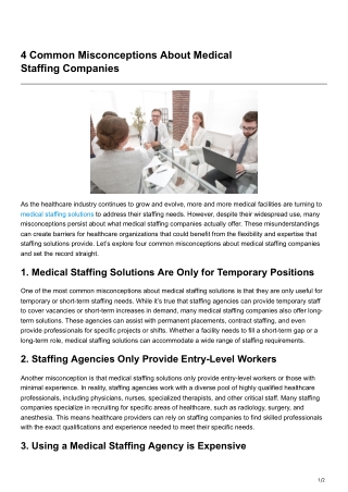 4 Common Misconceptions About Medical StaffingCompanies (2)