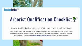 Arborist Qualification Checklist
