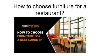How to choose furniture for a restaurant?
