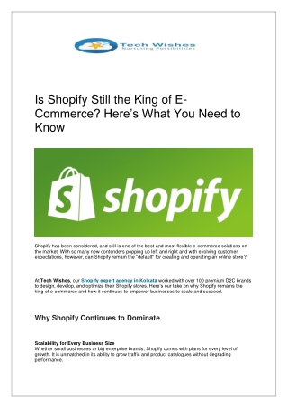 Is Shopify Still the King of E-Commerce? Here’s What You Need to Know