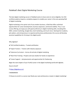 Best digital marketing course in Palakkad