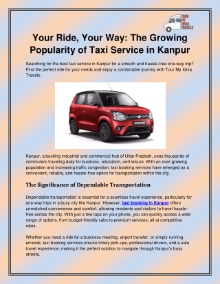 Taxi booking in Kanpur