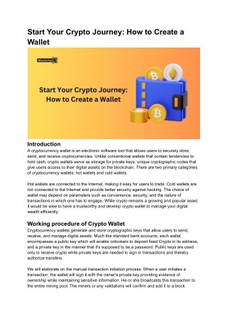 Start Your Crypto Journey How to Create a Wallet