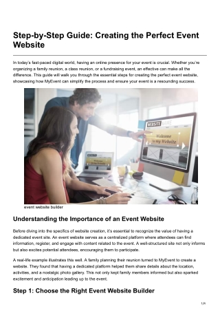 Step-by-Step Guide Creating the Perfect Event Website