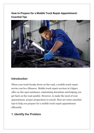 How to Prepare for a Mobile Truck Repair Appointment-Essential Tips
