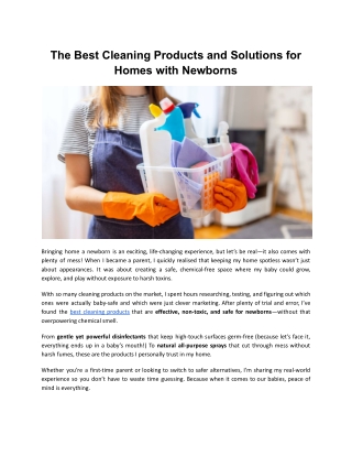 The Best Cleaning Products and Solutions for Homes with Newborns