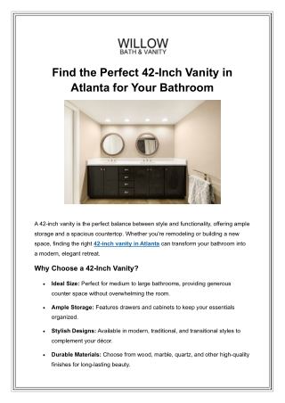 Find the Perfect 42 Inch Vanity in Atlanta for Your Bathroom