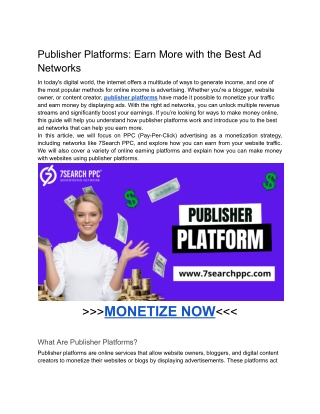 Publisher Platforms_ Earn More with the Best Ad Networks