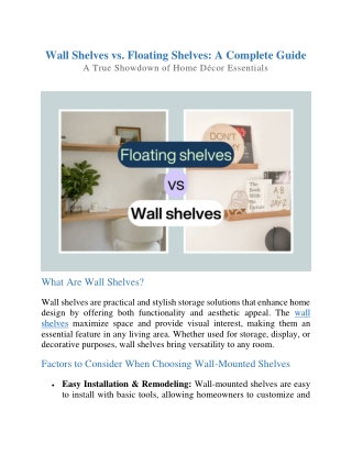 Wall Shelves vs. Floating Shelves: A Complete Guide