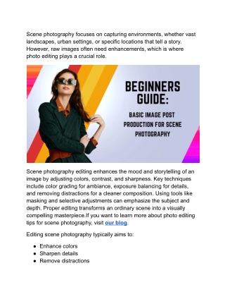 Basic Photo Editing for Scene Photography