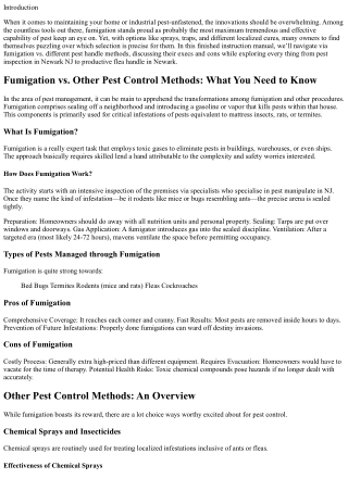 Fumigation vs. Other Pest Control Methods: What You Need to Know