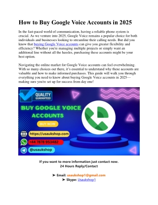 How to Buy Google Voice Accounts in 2025