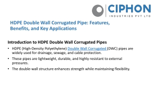 HDPE Double Wall Corrugated Pipe