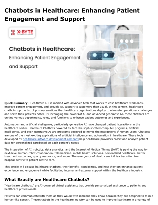 Chatbots in Healthcare_ Enhancing Patient Engagement and Support