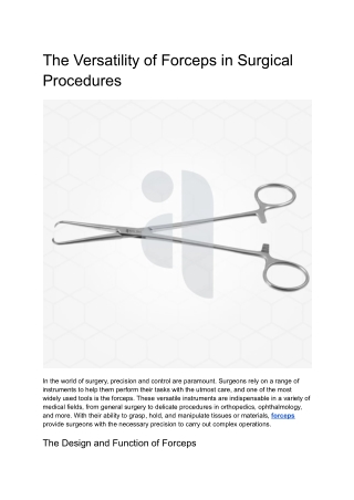 _The Versatility of Forceps in Surgical Procedures