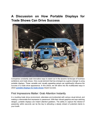 A Discussion on How Portable Displays for Trade Shows Can Drive Success