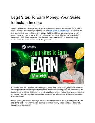 Legit Sites To Earn Money_ Your Guide to Instant Income