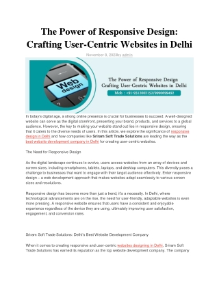 SS The Power of Responsive Design Crafting User-Centric Website