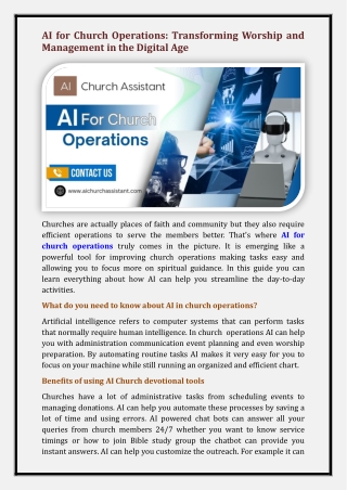 AI for church operations