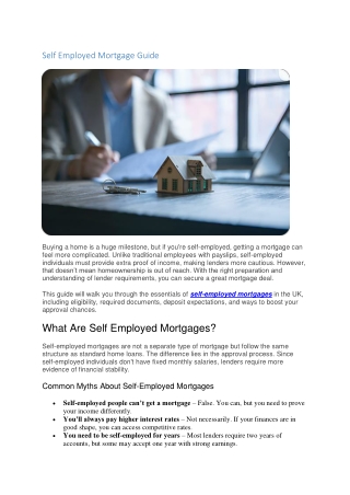 UK Self Employed Mortgage Guide