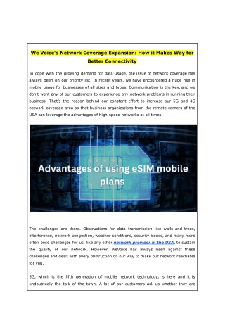 We Voice's Network Coverage Expansion: How it Makes Way for Better Connectivity