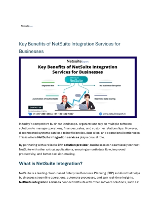 Key Benefits of NetSuite Integration Services for Businesses