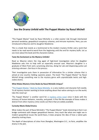 See the Drama Unfold with The Puppet Master by Raoul Michell