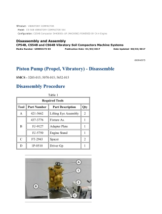 Caterpillar Cat CS54B Compactor (Prefix 544) Service Repair Manual Instant Download (54400001 and up)