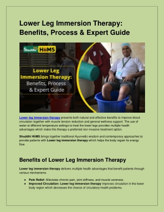 Lower Leg Immersion Therapy_ Benefits, Process & Expert Guide