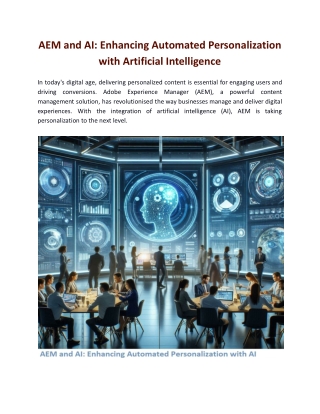 AEM and AI: Enhancing Automated Personalization with Artificial Intelligence