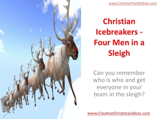 Christian Icebreakers - Four Men in a Sleigh