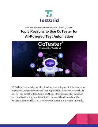Top 5 Reasons to Use CoTester for AI-Powered Test Automation