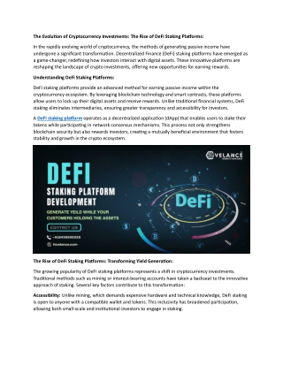 DeFi Staking Platforms: The Key to Unlocking Higher Yields in Crypto
