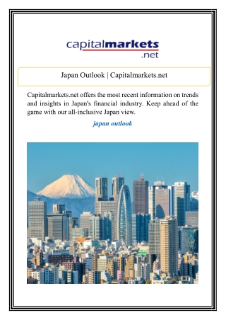 Japan Outlook | Capitalmarkets.net