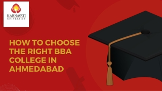 How to Choose the Right BBA College in Ahmedabad