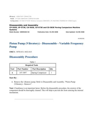 Caterpillar Cat CS-563E CP-563E Vibratory Compactor (Prefix BWE) Service Repair Manual Instant Download (BWE00001 and up