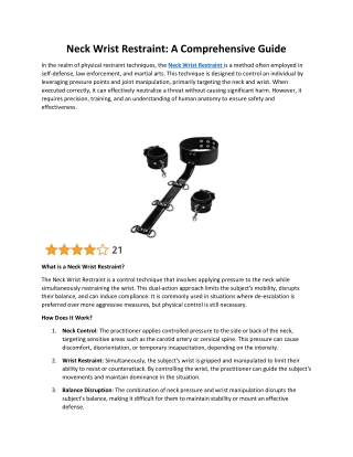 Neck Wrist Restraint