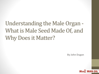 Understanding the Male Organ - What is Male Seed Made Of