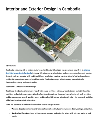 Interior and Exterior Design in Cambodia
