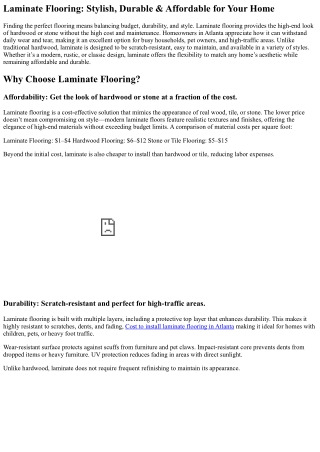 Why Laminate Flooring is a Great Option for Atlanta Homes