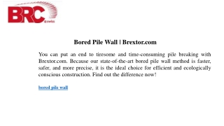 Bored Pile Wall  Brextor.com