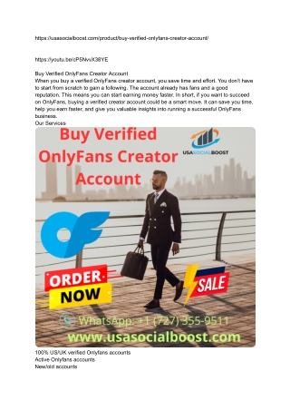 Buy Verified OnlyFans Creator Account